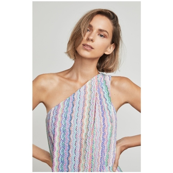 💕BCBMAXAZRIA💕 Striped One-Shoulder Maxi Dress 8 - Picture 2 of 8